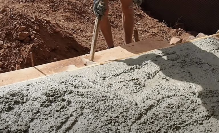dalle de béton sur la terre