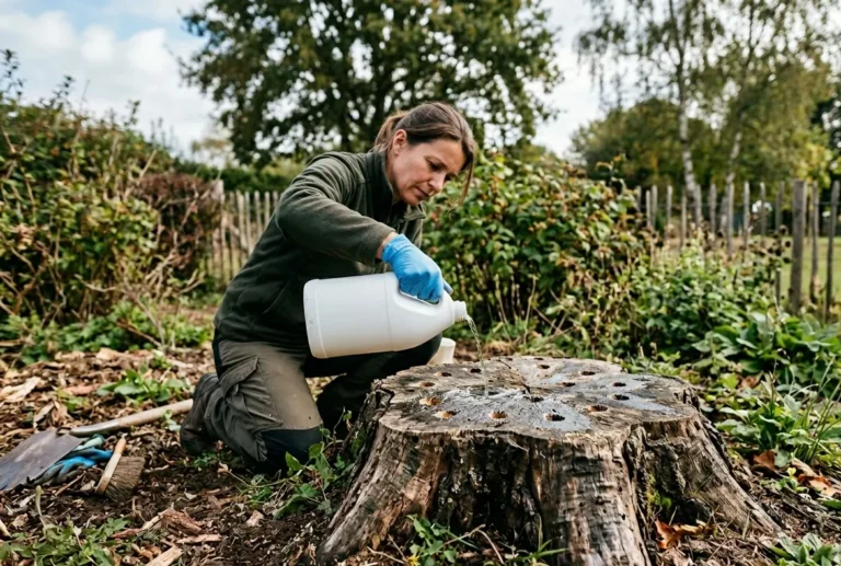 détruire souche eau de javel