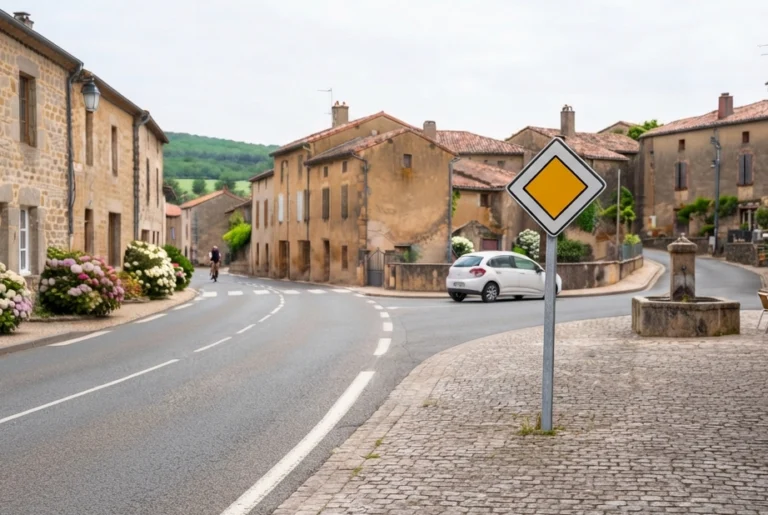 panneau losange jaune