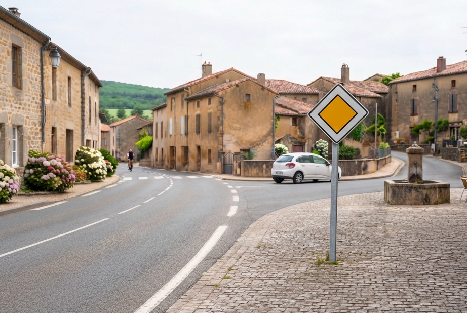 panneau losange jaune