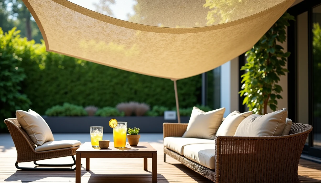 Illustration : l'installation d'un filet de camouflage pour sublimer votre — sublimer votre terrasse avec un filet de camouflage cet été